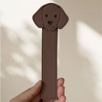6 Pieces Faux Leather Dog Bookmarks PU Animal Puppy Bookmarks Handmade Personalized Reading Page Markers for Bookworms Book Lovers Writers Relatives Friends Men Women Teen Boys Girls, Brown