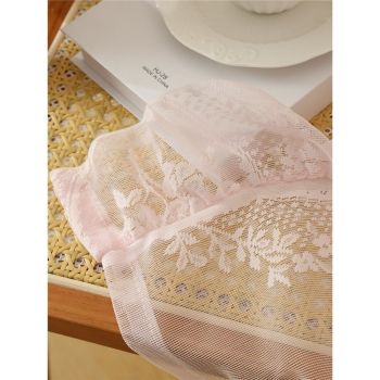 Light Pink Lace Curtains 78 Inches Long 2 Panels Romantic Flower Sheer Curtains for Living Room Bedroom Cute Decor Rod Pocket Light Filtering Lace Window Curtains（Excluding poles）