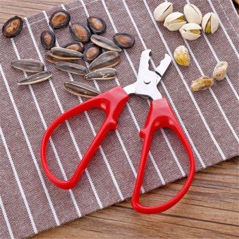 2 Pc Red Peeling The Shell Nut Shell Cracker Seed Pistachio Sheller Opener Peeling Pliers Nut Crackers Artifact Stainless Steel Convenience Hard Case Buster，Kitchen Utensils and Gadgets