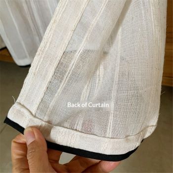Kitchen Curtains for Small Window,Cafe Curtains 59 Inch Length,Striped Kitchen Pinch Pleat Curtain for Half Windows Semi Sheer Light