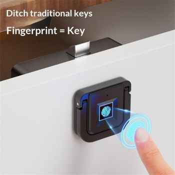 Mini Fingerprint Lock,Smart Electric Drawer Cabinet Lock,360° Fingerprint Recognition,USB Charging,Energy Saving and Low Power Consumption,Storing 20 Fingerprints