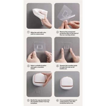 2 pack Adhesive Soap Holder for Shower Wall with Drainage Box, Waterproof Shower Bar Soap Holder Tray, Bathroom Stick on Soap Dish Wall Mounted,Kitchen Bath Hand Skin Soap Caddy Organizer,Light Green