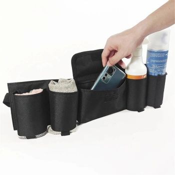 2 pack Beer Belt, Adjustable 4 Pack Beer Belt Holder, Oxford Beer Waist Holder for Man, Women, White Elephant Game Ideas (black)（only bag）