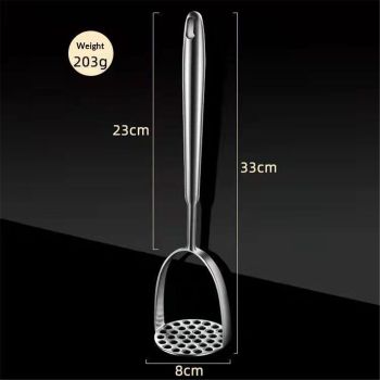 Potato Masher, Dual Arc for Easy, Labor-Saving Mashing, 304 Stainless Steel, Sturdy and Durable One-Piece Potato Press, Dishwasher Safe, for Potatoes and More