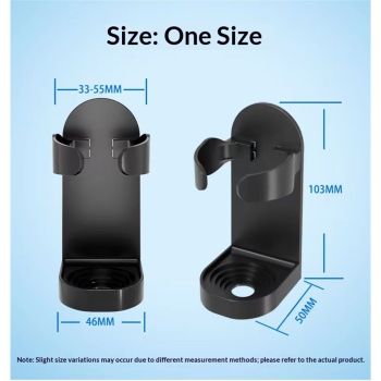 2 pack Electric Razor Holder Wall Mount, Razor Hanger, Electric Shaver Bathroom Holder, Mirror Toothbrush Holder Wall Mounted, ABS (Black)