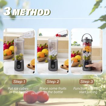 Portable Blender, Cordless Personal Smoothie Blender with USB Rechargeable & 10 Blades, Compact Mini Juicer Powerful Blending for Shakes/Fruits/Veggies/Travel/Home/Office/Gym/Camping（Only juicer）