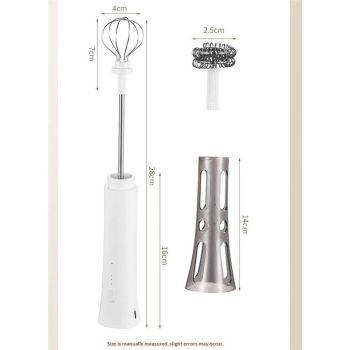 Rechargeable Milk Frother Handheld - Powerful Speed Motor,  - Drink Mixer for Latte, Cappuccino, Matcha & Protein Powder