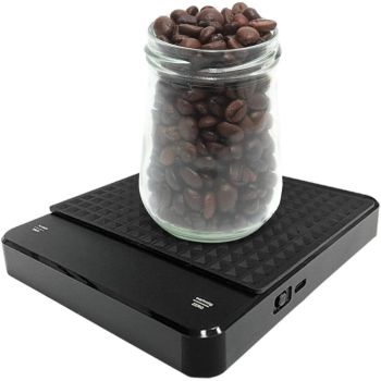 Coffee Scale 3kg/0.1g High Precision Pour Over Drip Espresso Scale with Back-Lit LCD Display for Pour Over Maker Brew（black）