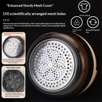 Fabric Shaver Lint Remover, Sweater Defuzzer, Remove Pills from Blankets, Couch, Clothing, Furniture, Stainless Steel Blade, USB-C Rechargeable
