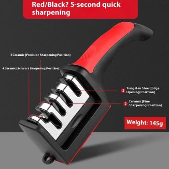 Three sections Handheld Diamond Knife Sharpener, Multifunctional Quick Sharpening Stone for Household Kitchen, Fast Blade Edge Restoration Tool