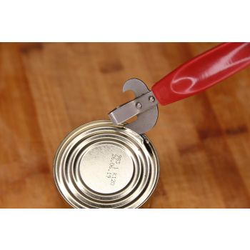 Manual Can Opener, Stainless Steel Bottle Opener Manual with Plastic Handle, Easy Open Multifunctional Side Cut Traditional Stab Can & Tin Opener for Kitchen Camping Traveling