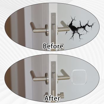 Door Stopper Wall Protector, 6 Pcs Transparent Door Knob Wall Protector Thicken Square Walls Shield Bumper Guard from Doors Knobs, Sturdy Self Adhesive, Reusable Washable for Office Home