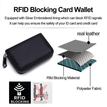 Men Women PU Leather RFID Blocking Card Wallet, Ultra Slim Portable Anti Demagnetisation Credit Card Holder, Mini Lightweight Card Case for Bank Cards ID Daily Carry