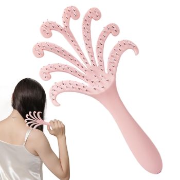 New light blue  Octopus Scalp Massage Comb, Gentle Fluffy Wide Tooth Hair Brush, Portable Wet Dry Use Detangling Hair Comb