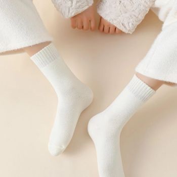10 Pairs oatmeal colore Thermal Mid-Calf Socks Thermal Mid-Calf Socks - Thick Fleece Lined Winter Socks, Heat Retention Cotton Socks for Men & Women, Cold Weather Cozy Wear