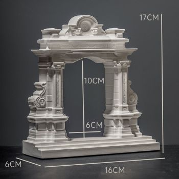 Miniature Roman Arch Model - Handcrafted Plaster Architectural Decor for Bookshelf, Desk & Home Display