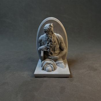 Classic Moses Statue – High-Quality Plaster Sculpture of Prophet Moses with Tablets – Elegant White Art Decor for Home, Office, & Study – Perfect Gift for Art History Students & Religious Decor