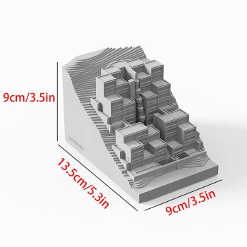 Rokko Housing Concrete Architectural Model - Minimalist Desk Decor & Collectible Sculpture for Architects and Design Lovers（White）