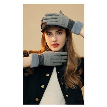 Ladies Winter Warm Cashmere Gloves DY43 Moonlight Gray