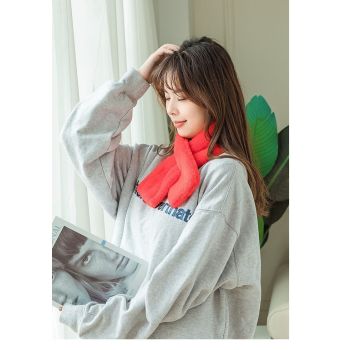Winter Imitation Rabbit Fur USB Heated Scarf Red