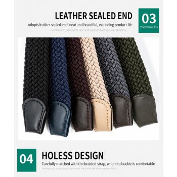 Men's Woven Belt Navy Blue 03