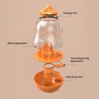2Pcs  Pet Tumbler Feeder Puzzle Toy Pet Training Dispenser-yellow
