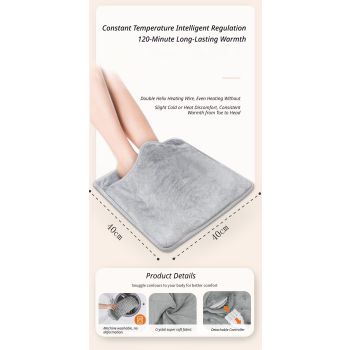Heating Foot Warmer Mat Silver Grey