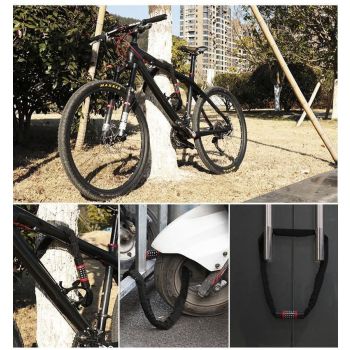 Bike Combination Lock - Black Red, 1.2m