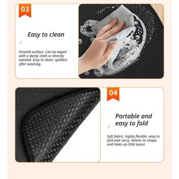 Black Semi-Circle Fireplace Mat