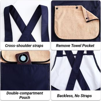 2-Pack Navy Waterproof Aprons
