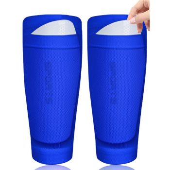 2 Pairs Soccer Shin Guard Sock Black Size L