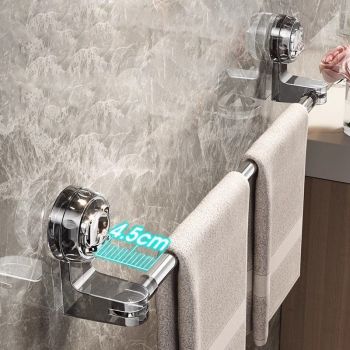 30–60 cm extendable towel rail, no drilling required, with strong suction cups, suitable for wall-mounted storage in bathrooms and kitchens