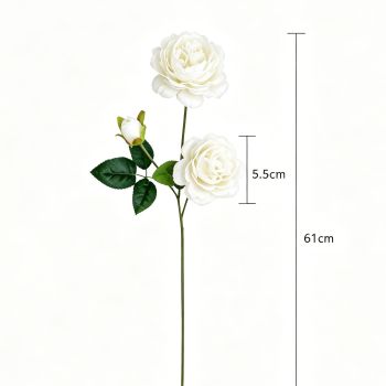 Artificial White French Peony, Soft Decor, 2 Pack