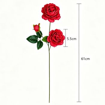 Artificial Red French Peony, Warm Decor, 3 Pack