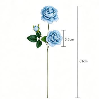 Artificial Blue French Peony, Fresh Decor, 3 Pack