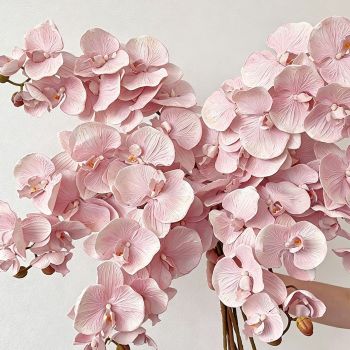Artificial Oil Painting Phalaenopsis, Bright Pink, 1 Pack