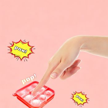 8pk 3cm Square Pop It Fidget Keychain