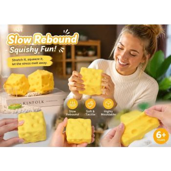 Mellow Triangle Cheese Squishy, 7cm × 6cm × 4cm