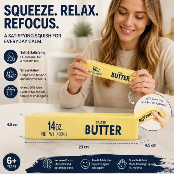 Ultra Soft Slow Rebound Stress Relief Toy, 24cm Large Butter Stick 7-Colour Mix 7 Pack, Nice Gift