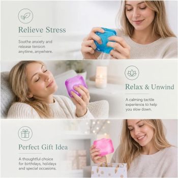 2 Pack Purple & Blue Popsicle Squishy Mix, Cool Dual Shades To Clear Anxious Thoughts, Party Pair