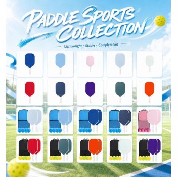 Fiberglass Pickleball Paddle Set Grey Blue, Light Twin Paddles Reduce Arm Fatigue, Dad Outdoor Gift