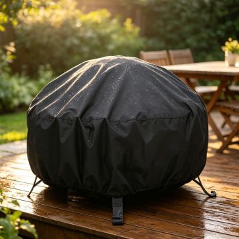 Durable Waterproof Fire Pit Cover Black 77x31cm
