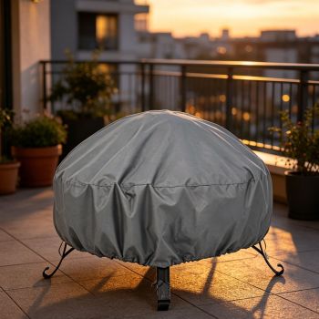 Weather Resistant Safe Fire Pit Cover Slate Grey 85x40cm