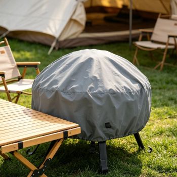 Weather Resistant Safe Fire Pit Cover Slate Grey 92x51cm