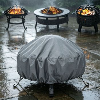 Weather Resistant Safe Fire Pit Cover Slate Grey 122x46cm