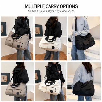 Slim Multi Purpose Sports Duffle Bag, Versatile Daily Travel Shoulder Bag, Grey