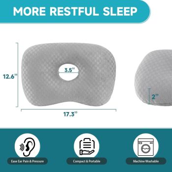 Blue Ice Bean Cooling Ear Cushion, Silky Touch Zero Ear Pressure
