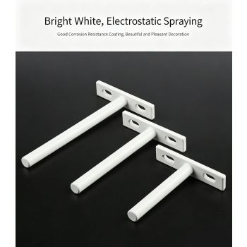 4" Black Hidden T Shelf Bracket 4Pcs w/ 5x60&5x80 Screws