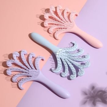 Light Purple Octopus Scalp Massage Brush Gentle Volumising Wet & Dry 2Pcs