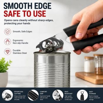 Stainless Steel Can Opener Combo 2Pcs Manual Multi Purpose Kitchen Tool